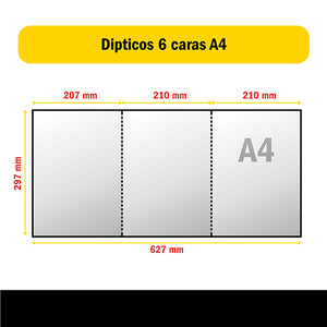 Trípticos A4 - Medidas LowPrint